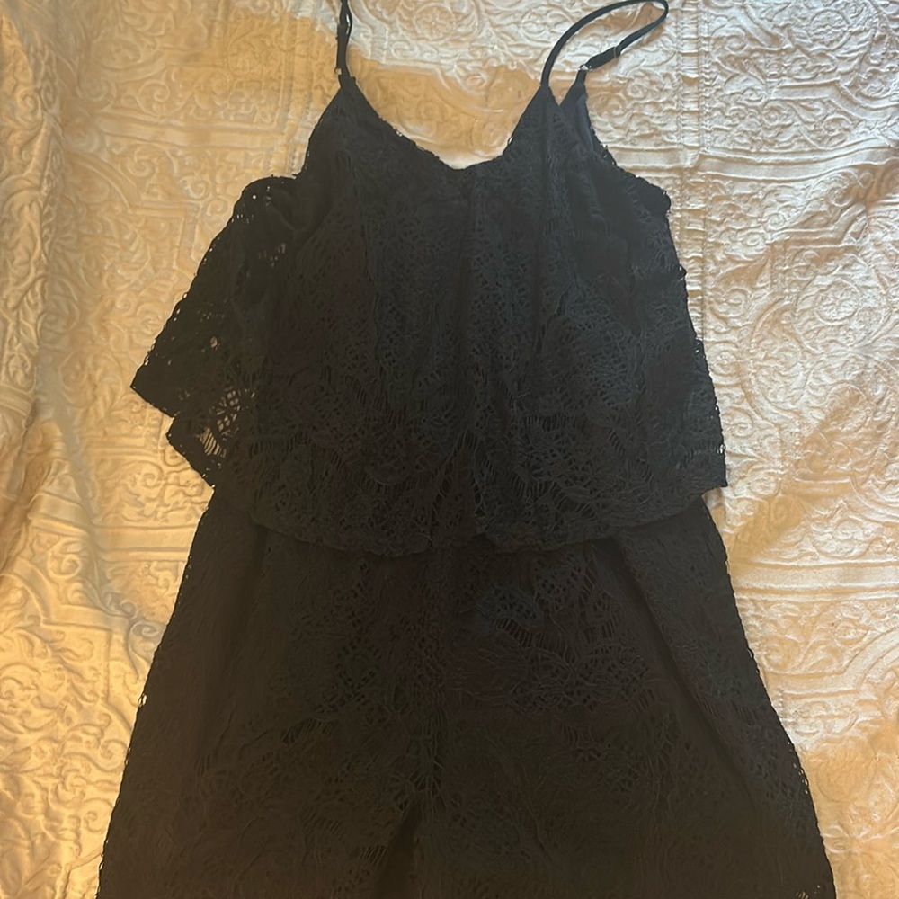 Black Lace Romper